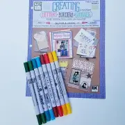 Zig Calligraphy Dual Tip Marker Pen Fine & Chisel 8CT Multicolor w/Book Tested