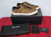 NEW Men's Saint Laurent Malibu Leopard Low Sneakers 606408 - Size: 42