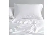 Canningvale Luxury Lustro Bamboo Bedding Home Bed Soft Sheet Set White