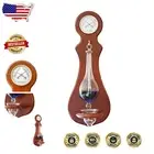 Classic Wall-Mounted Weather Station – Thermometer and Barometer in Cherry Wood