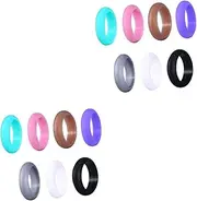 Toddmomy 14 Pcs Silicone Wedding Ring Womens Band Rings Women Silicone Rings Women Rings Rubber Wedding Bands Soft Silicone Ring Accessories Miss European and American