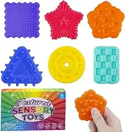 6 Pieces Fidget Toys Set, Silicone Sensory Toys, Reusable Fidget Toy Set, Fidget Toy Set, Sensory Toys Autism, Sensory Fidget Toys Suitable for Children and Adults Over 3 Years (Different Shape)