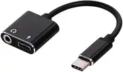 pe C to 3.5mm Jack Earphone Charging Cable USB C o Aux Cable o Adapter Earphone Charge Converter Replaceme for (Black)