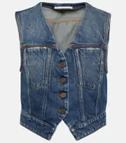 [Stella McCartney] Stella McCartney Cropped denim vest AU 6 blue