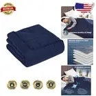 Cooling Weighted Blanket 20lbs, 60"x80" Navy Blue - Perfect for All Seasons
