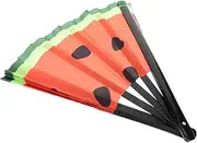 Zerodeko Japanese Watermelon Folding Hand Fan Fluorescent Dance Fan for Parties Weddings Festivals Large Handheld Decorative Accessory Present for Cultural Enthusiasts