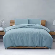 Ardor South Coast Pale Blue Embossed Quilt Cover Set