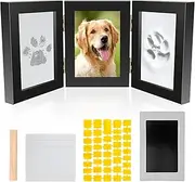 Paw Print Frame Kit, Dog Paw Print Kit, DIY Pet Paw Print Impression Kit with Ink Pad and Soft Clay, Personalized Pawprint Keepsake Set, Pet Memorial Frame for Dog Cat Pet Lover