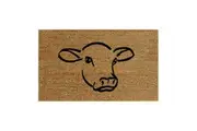 Solemate Latex Backed Coir Cow Design 45x75cm Slim Outdoor Stylish Doormat