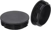 uxcell 2 Pcs Round Plastic Plug, Black Tubing End Cap Plugs, 80mm(3.15 Inch) Furniture Leg Pipe Insert, Glide Protection for Chair, Sofa, Table, Shelf