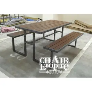 《Chair Empire》S43A12/塑木野餐桌椅組/排椅/休閒椅/休閒桌/戶外桌椅組/啤酒桌/泳池邊桌椅/公園椅