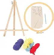 Holibanna 1Set Punch Needle Embroidery Kit Starter Tool with Threader Fabric Hoop for Adults and Cross Stitch Projects Fun DIY Craft for Home Decoration