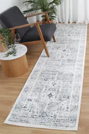 Colony Corner Cream Blue Runner Rug
