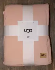 NWT UGG VELVET PLUSH SHERPA LINED THROW PINK 50‎ X 70