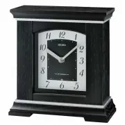 Seiko Reginald Wooden Musical Mantel Clock, Black, 22cm