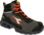 Diadora Utility Shark SI Mid Laether S3S, safety boots unisex , color: Black/Grey/Neon-Red , size: 46 EU