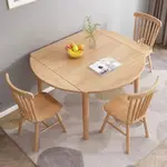 折疊桌 餐桌 可折疊餐桌傢用伸縮桌子品質全實木北歐方桌正方形簡約圓桌小戶型