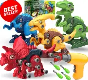 Dinosaur Take Apart Toys, Electric Drill, STEM, T-Rex, Triceratops, Age 3+