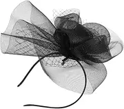 [LIFKOME] Mesh and Plume Headband Women's Fascinator for Events Secure Clip Headpiece