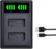 EN-EL20 LED Dual USB Charger for Nikon Coolpix P1000, P950, J1, J2, J3, S1, V3, AW1, A; 7.4V Output