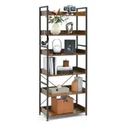 Giantex 6-Tier Industrial Display Shelf Storage Rack Bookshelf Plant Stand Metal Frame w/Hooks