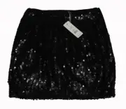 Anthropologie CLUNY Full Sequins Lined Dressy Black Skirt Wms 8 NWT $198 Nice