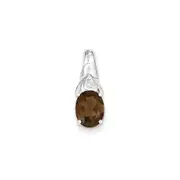 Sterling Silver Diamond and Smoky Quartz Pendant