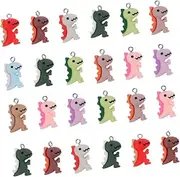 SEWOART Dinosaur Charms 100pcs Resin Dinosaur Shaped Charms for DIY Jewelry Necklace Keychain Bracelet