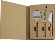 Acacia Wood & Stainless Steel Cheese Slicer Set – 3 Piece Cheese Knife Gift Set with Slicer, Hard & Soft Cheese Knives – Premium Cheese Tools for Wine Nights, Entertaining & Gifting