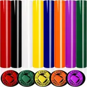 Puff Vinyl Heat Transfer Bundle - 8 Colors 12"x10" HTV Sheets for T-Shirts & Fab