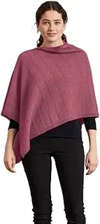 [McDonald] Possum Merino Womens Poncho With Garter Detail-Heather