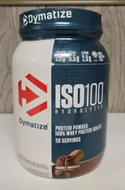Dymatize ISO 100 Whey Protein Powder Isolate - Gourmet Chocolate 1.43lb - 08/26