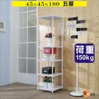 在飛比找PChome24h購物優惠-BuyJM白洞洞板45x45x180cm鎖接管五層架/波浪架