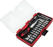 Generic 18Pcs Hobby Anti-Slip Handle Scalpel Craft Set SK5 Steel Blades Craft Engraving Cutter Set Multipurpose Sculpture Scalpel for Art Modeling Scrapbooking Sculpture