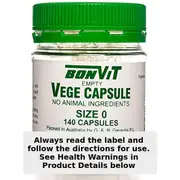 Bonvit Size 0 Empty Vege Capsules 140 Capsules