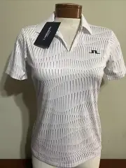 J. LINDEBERG CASSIA SHORT SLEEVE Ladies Small TENNIS Top White NEW NWT AWJT12626