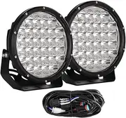 BANSIT Pair 9Inch Offroad LED Driving Lights 320W 48800LM Spot Beam Black Waterproof Headlights Universal for All Cars Vehicles