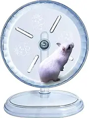 lazYYzal Silent Hamster Wheel, Super-Silent Hamster Exercise Wheels Accessories, Quiet Running Wheels, Adjustable Stand for Hamsters Mice Or Other Small Animals (White, Ф 7 inch)