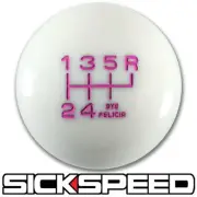 WHITE/PINK BYE FELICIA SHIFT KNOB FOR 6 SPEED SHORT THROW SHIFTER 16X1.5 K22