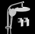 Cefito 9'' Rain Shower Head Set Handheld Round High Pressure Twins Chrome Taps.