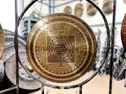 50 CM Shree Yantra design gong bell meditation Deep resonating sound-Best Gong