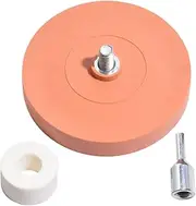Sticker Glue Remover - Decal Remover Eraser Wheel, 4 Inch Rubber | Auto Body Pinstripe Stripe Graphic Remover, Car Decal Adhesive Tool, Paint Safe Vinyl Cleaner, Drill Attachment, Efficient Paintwork