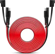 Nilight 50037R 12FT Cable DC Extension Cord 16AWG 2 Pin Wire Harness with 12V-24V Quick Connect/Disconnect SAE Connector with Dust Cap