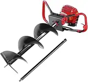 Giantz Post Hole Digger 80cc Electric Garden Auger Ground Drill Bit Set Power Tools Hand Tool Gardening Accessories Gifts for Seedlings, Flowers Plant Fence Extension, 1.8m Depth and 300mm Diameter