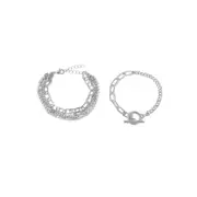 Twist Chain Bracelets Women 2pcs Set Fashion Mix and Match Jewelry Gift