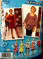 Simplicity Sewing Pattern 2714 Sz. AA 8-16 Girls/Plus Dresses, Tunic, Skirts