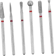 6pcs Set Nail Polish Head Set Face Grooming Tool Polishing Bits Nail Nails Drill Bits Nail Polish Grinding Head Beauty Tool Nail Drills Accessories Manicure Drill Bits Metal Silver