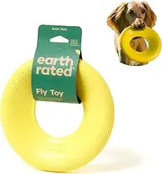 Earth Rated Flying Disc Dog Toy, Interactive Flying Saucer Toy for Adult and Puppy Dogs, Floats in Water, Small, Yellow