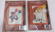 2 - Unicorn Rainbow & Bear Balloons Counted Cross Stitch Kit by Nichole Creation