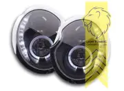LT LED DRL Lightbar Halo Ring Headlights Mini Cooper JCW R50 R52 R53 Black LHD